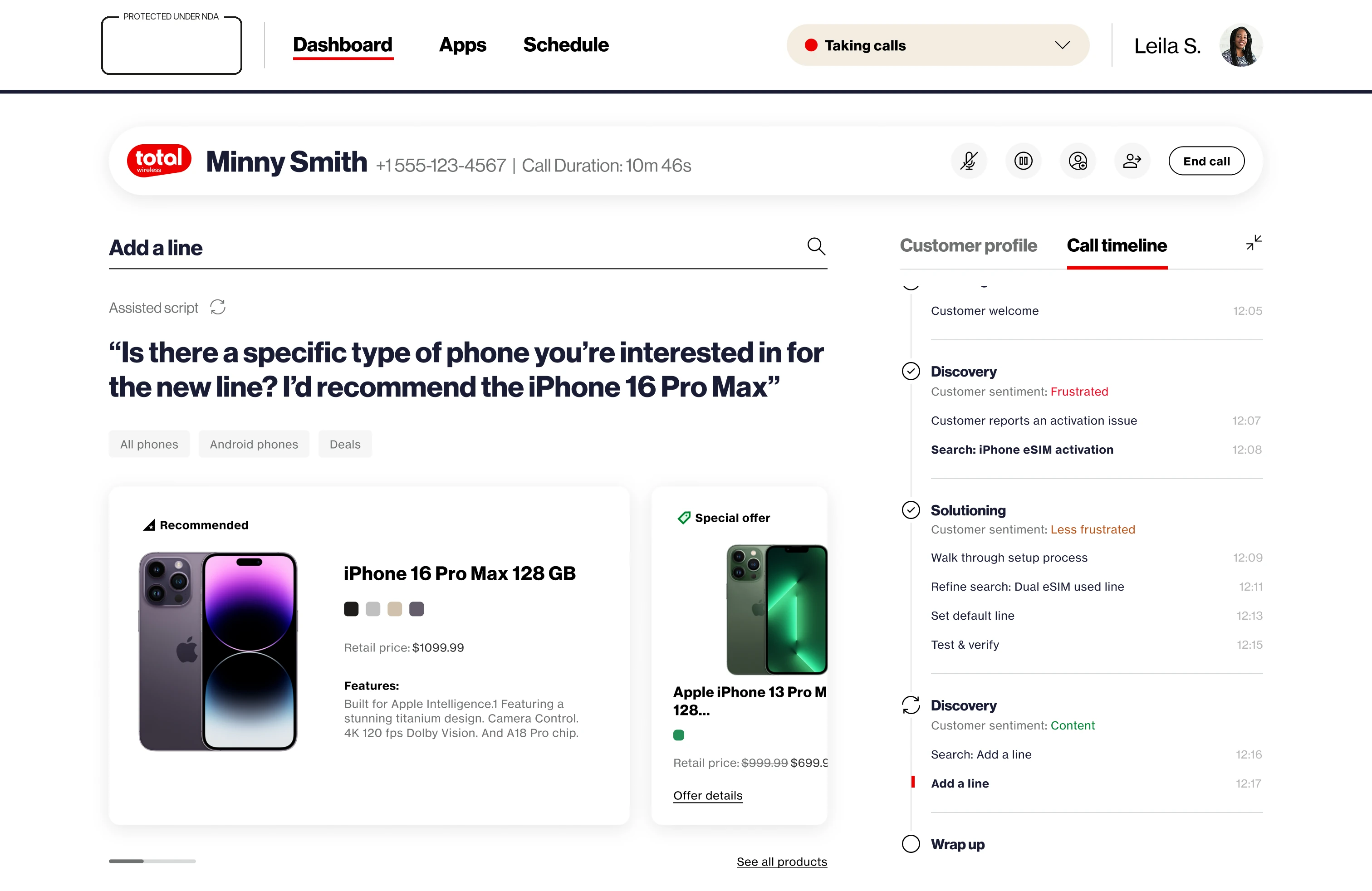 In-call device recommendations