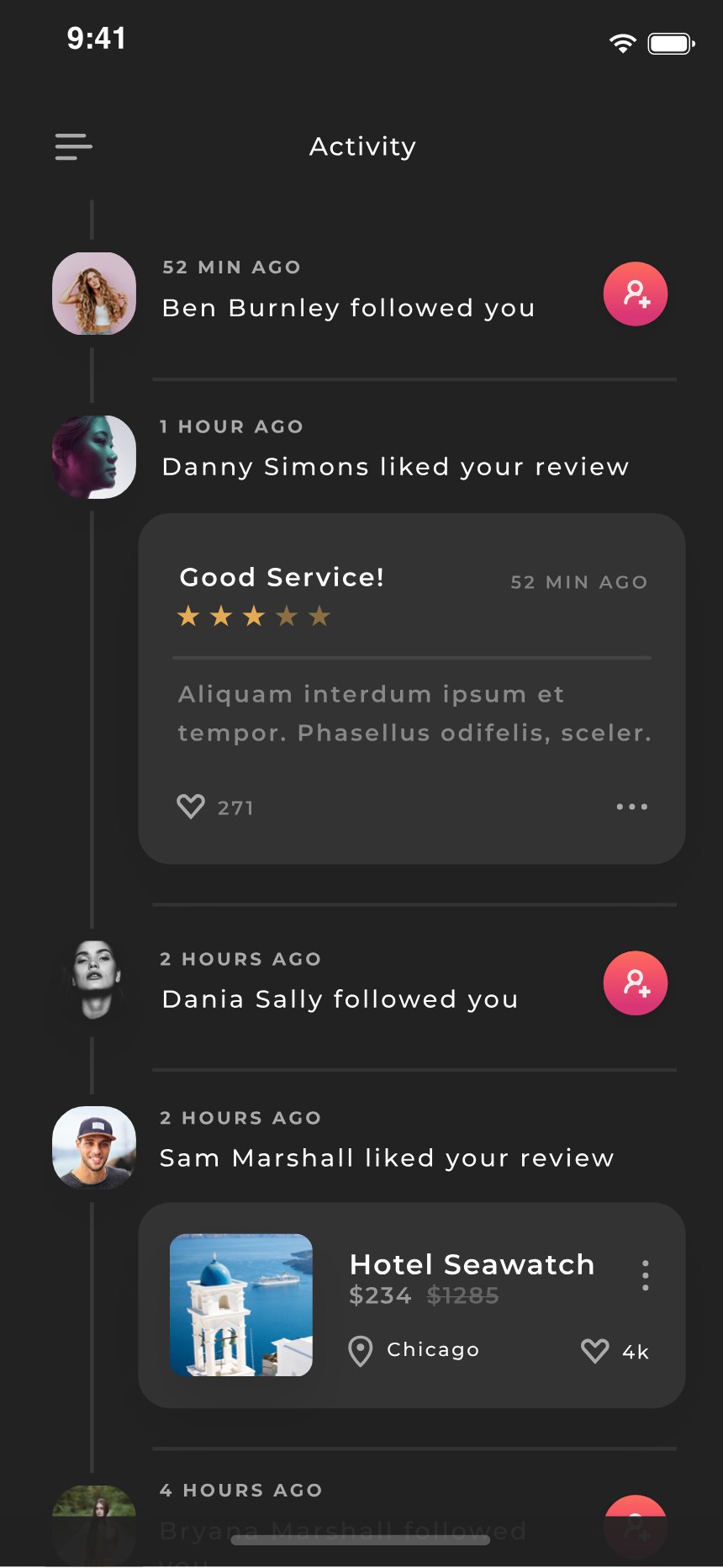 Activity — one feed
