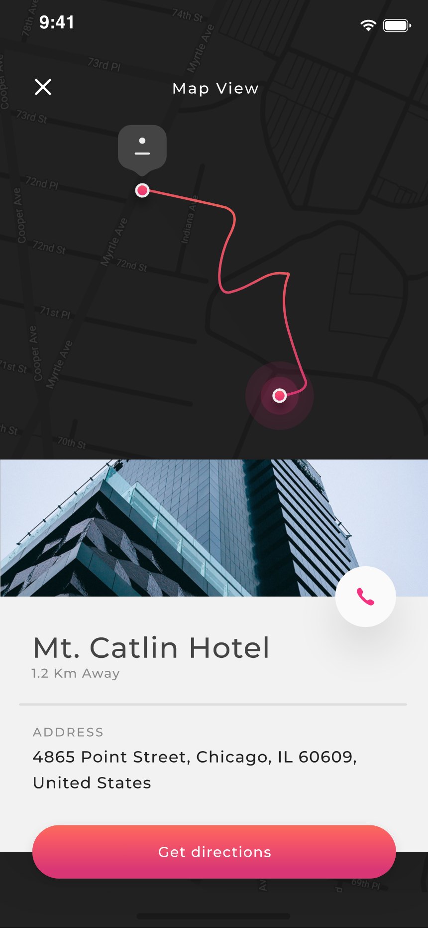 Map — the hotel, situated